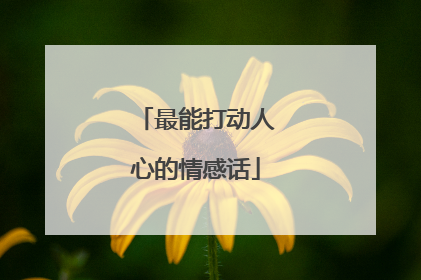 最能打动人心的情感话