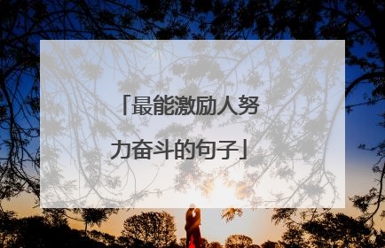 最能激励人努力奋斗的句子