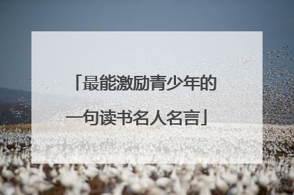 最能激励青少年的一句读书名人名言