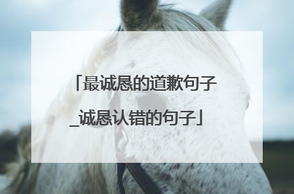 最诚恳的道歉句子_诚恳认错的句子