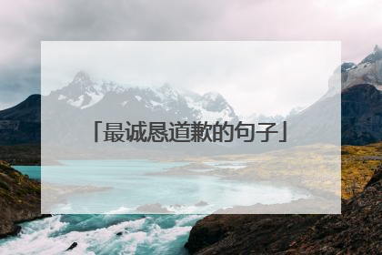 最诚恳道歉的句子