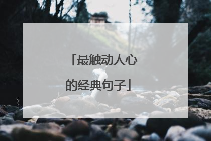 最触动人心的经典句子