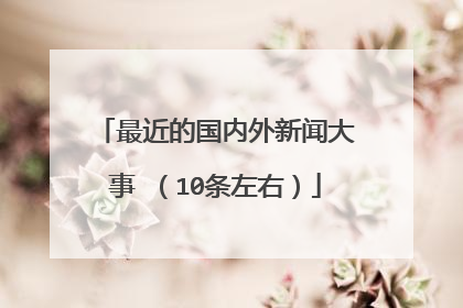 最近的国内外新闻大事 (10条左右)