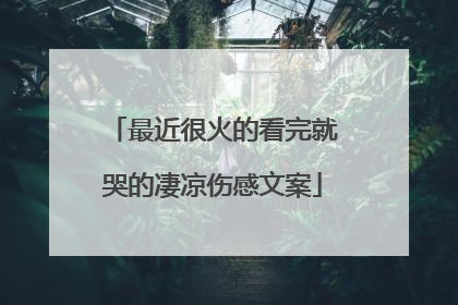 最近很火的看完就哭的凄凉伤感文案