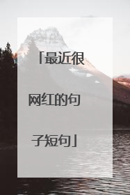 最近很网红的句子短句