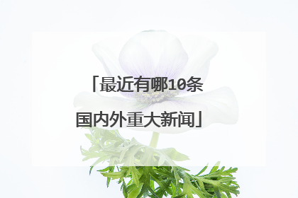 最近有哪10条国内外重大新闻