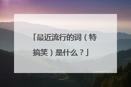 最近流行的词(特搞笑)是什么?