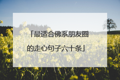 最适合佛系朋友圈的走心句子六十条