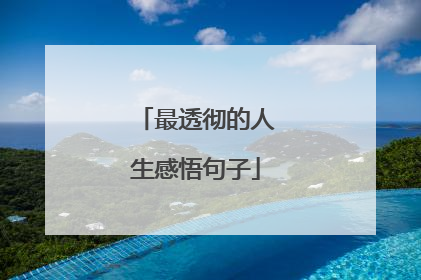 最透彻的人生感悟句子