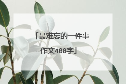 最难忘的一件事作文400字