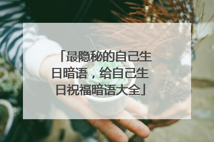 最隐秘的自己生日暗语,给自己生日祝福暗语大全