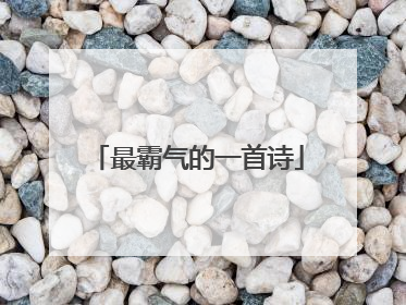 最霸气的一首诗