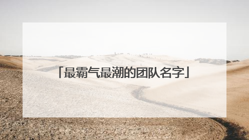 最霸气最潮的团队名字