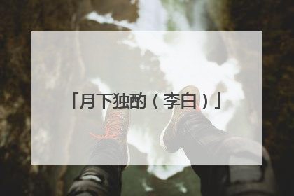 月下独酌(李白)