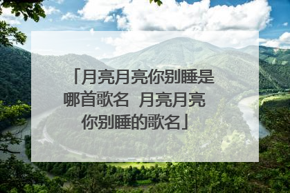 月亮月亮你别睡是哪首歌名 月亮月亮你别睡的歌名