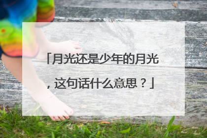 月光还是少年的月光,这句话什么意思?