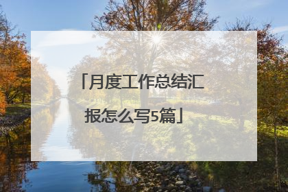 月度工作总结汇报怎么写5篇