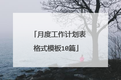 月度工作计划表格式模板10篇