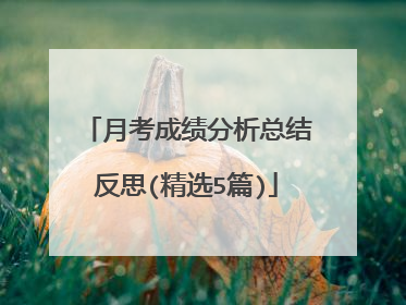 月考成绩分析总结反思(精选5篇)