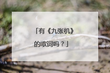 有《九张机》的歌词吗？