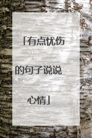 有点忧伤的句子说说心情