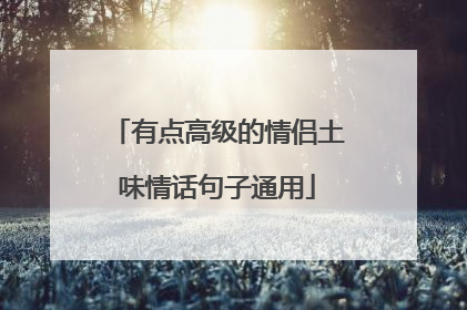 有点高级的情侣土味情话句子通用