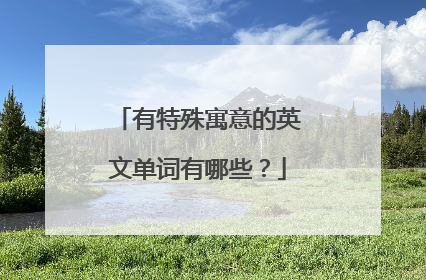 有特殊寓意的英文单词有哪些？