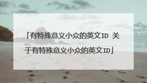 有特殊意义小众的英文ID 关于有特殊意义小众的英文ID