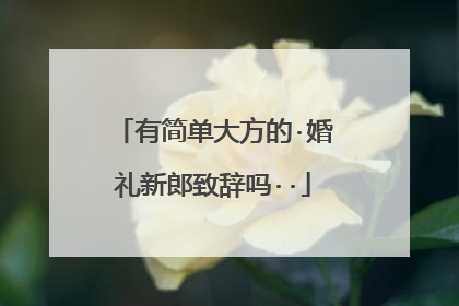 有简单大方的·婚礼新郎致辞吗··