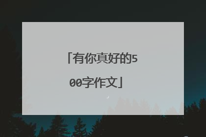 有你真好的500字作文