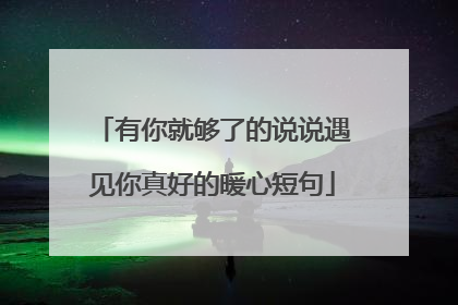 有你就够了的说说遇见你真好的暖心短句