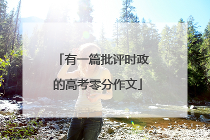 有一篇批评时政的高考零分作文