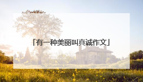 有一种美丽叫真诚作文