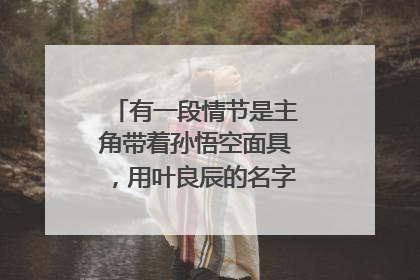 有一段情节是主角带着孙悟空面具，用叶良辰的名字去打篮球的小说