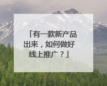 有一款新产品出来,如何做好线上推广?