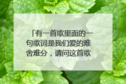 有一首歌里面的一句歌词是我们爱的难舍难分,请问这首歌叫什么名字,谢谢