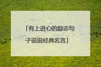 有上进心的励志句子说说经典名言