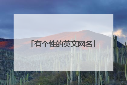 有个性的英文网名