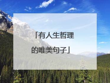 有人生哲理的唯美句子