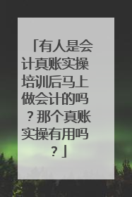有人是会计真账实操培训后马上做会计的吗?那个真账实操有用吗?