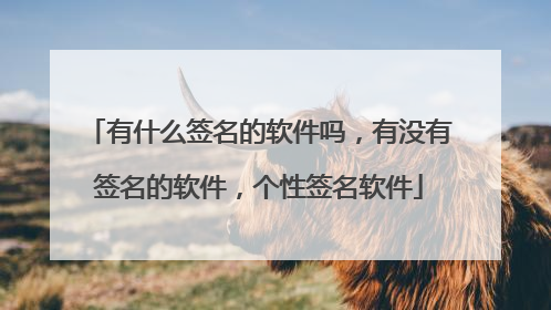 有什么签名的软件吗,有没有签名的软件,个性签名软件