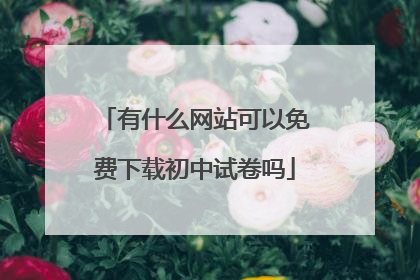 有什么网站可以免费下载初中试卷吗