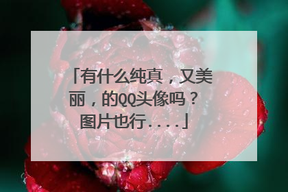 有什么纯真，又美丽，的QQ头像吗？图片也行....