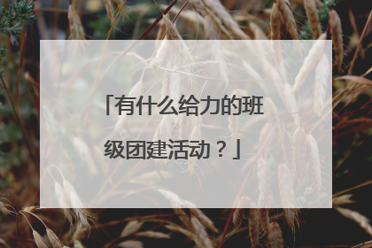 有什么给力的班级团建活动？
