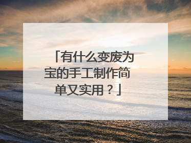 有什么变废为宝的手工制作简单又实用？