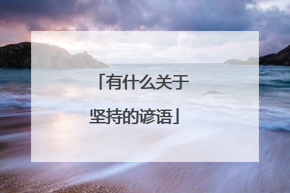 有什么关于坚持的谚语