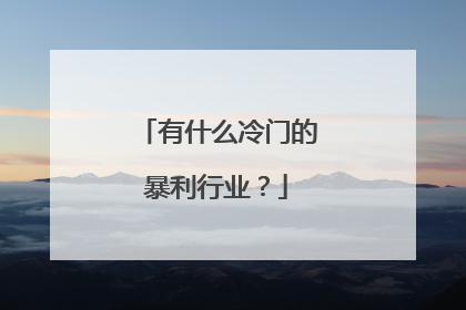 有什么冷门的暴利行业?