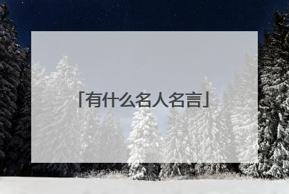 有什么名人名言