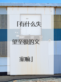 有什么失望至极的文案嘛