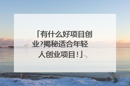有什么好项目创业?揭秘适合年轻人创业项目!
